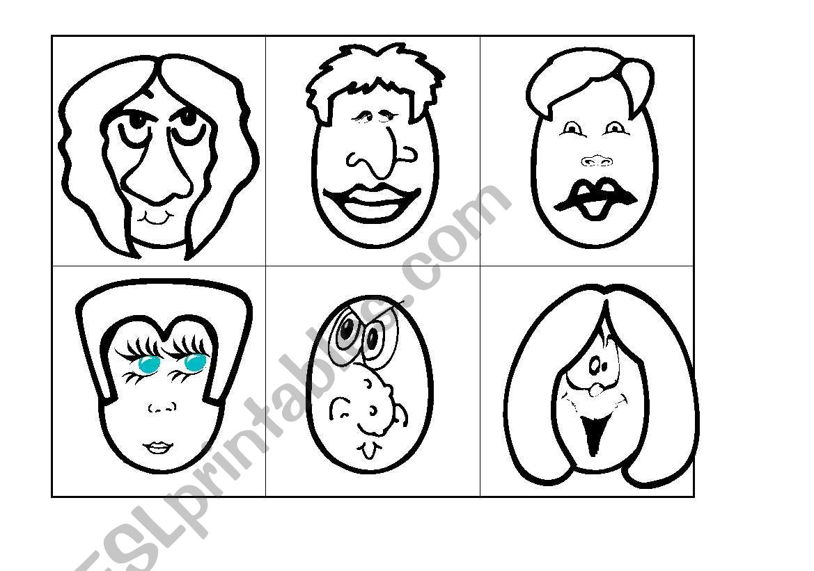 FACE PARTS worksheet