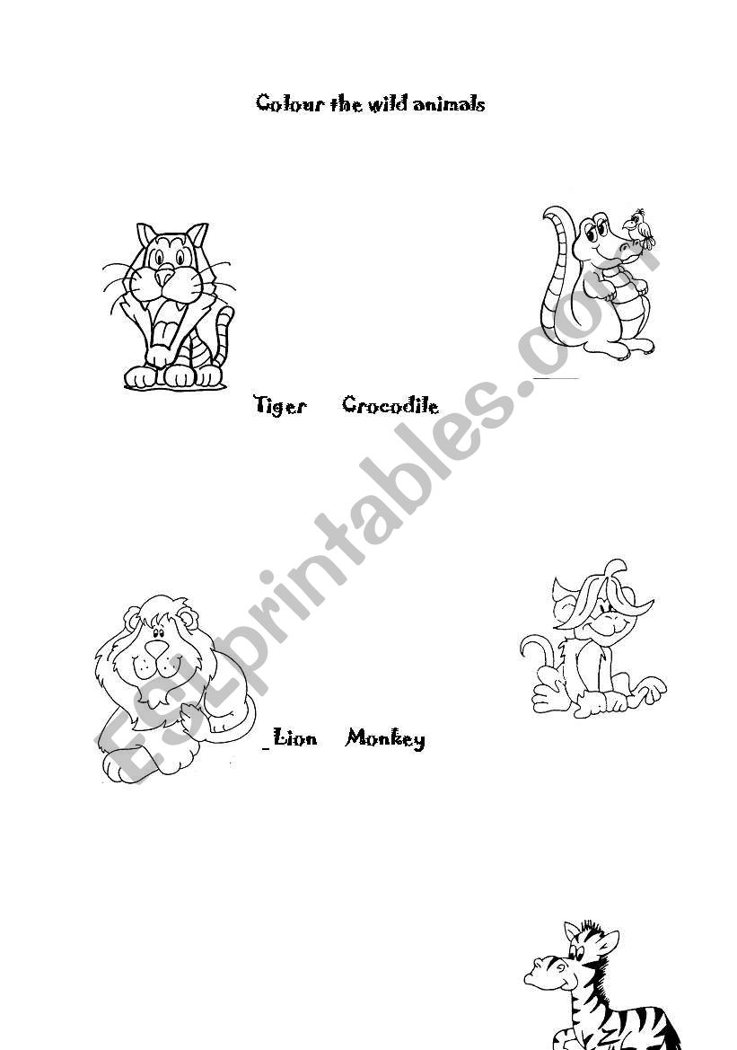 Wild Animals worksheet