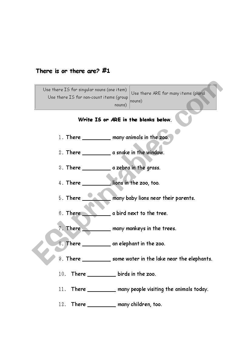 There is /are worksheet