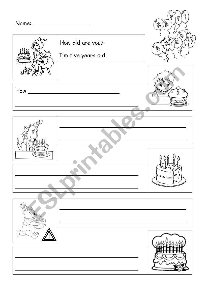 How old are you? worksheet