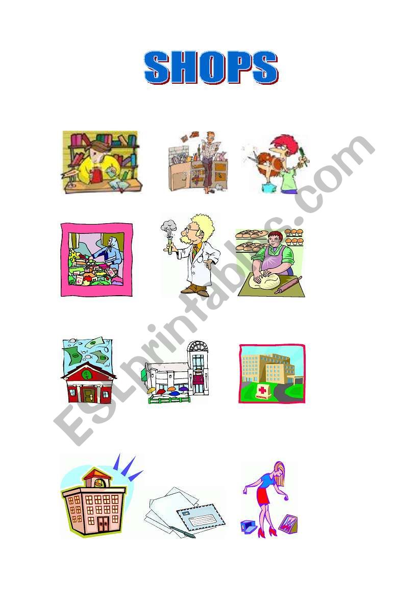 SHOPS IN PICTURES worksheet