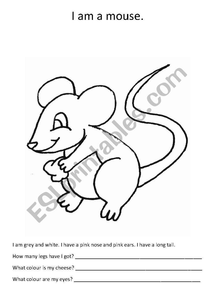 A mouse to colour worksheet