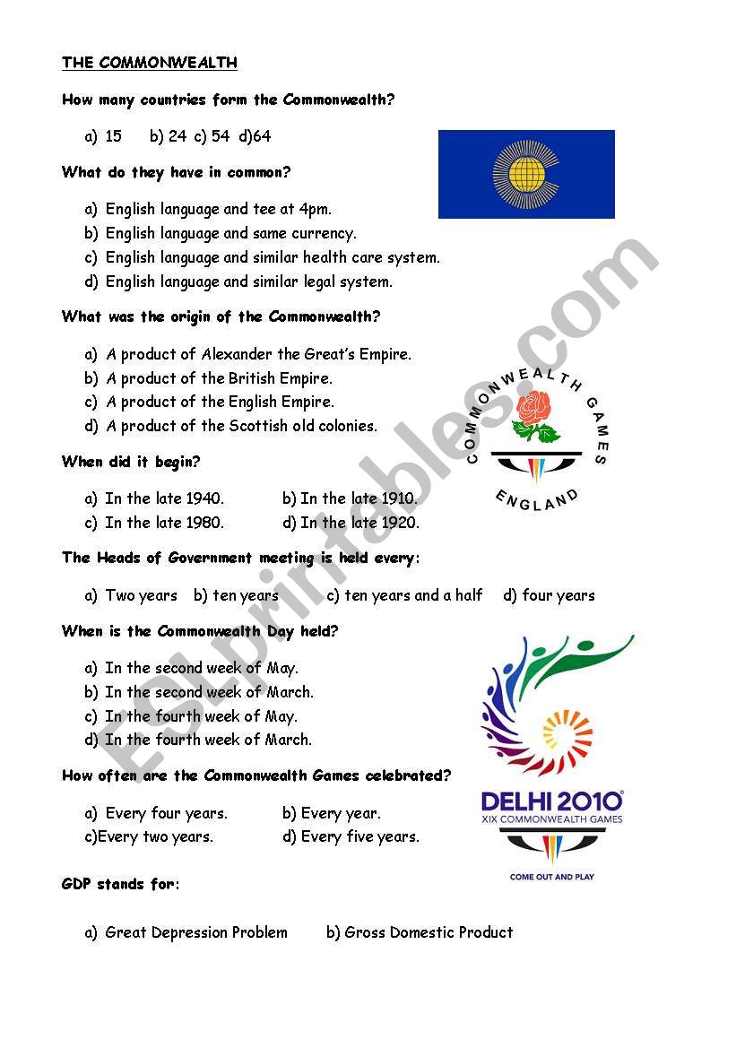 Commonwealth listening worksheet