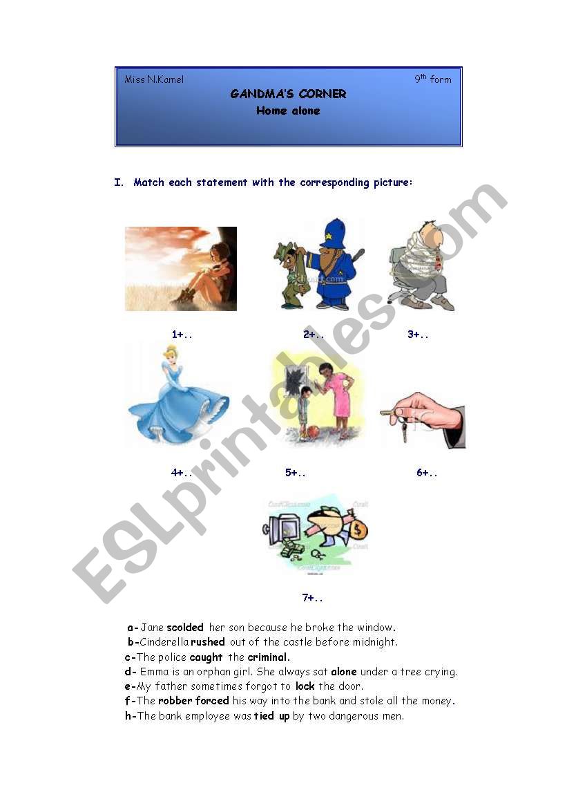 9th form grandmaÂ´s corner 1:Home alone