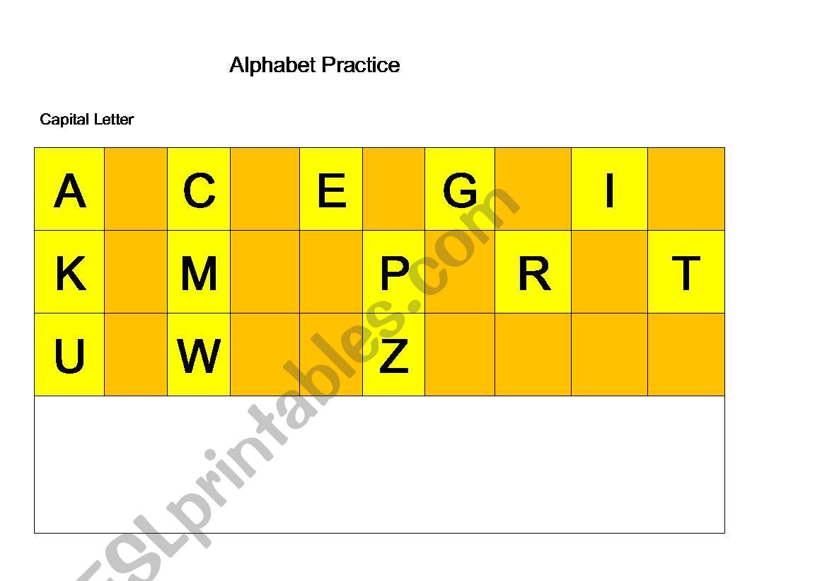 Alphabet practice worksheet