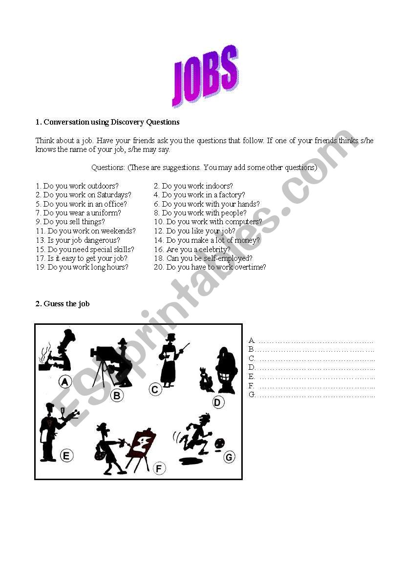 JOBS worksheet