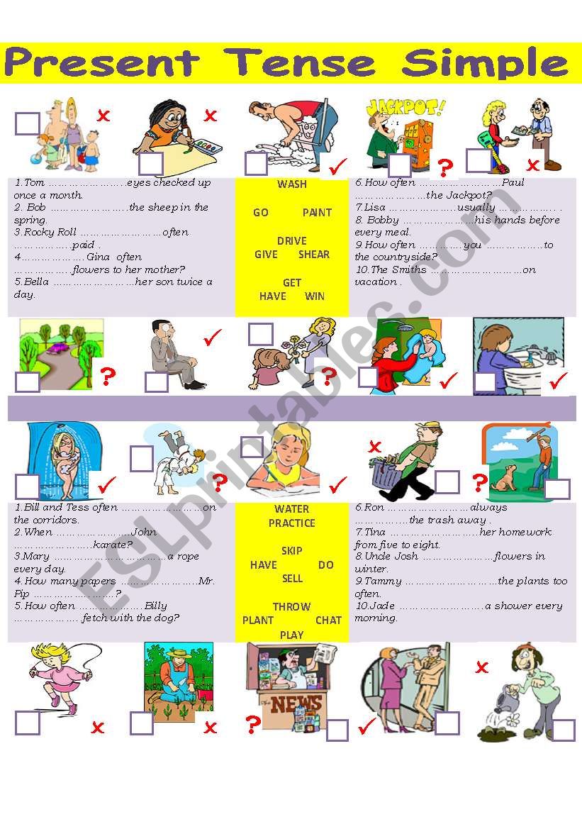 PRESENT TENSE - affirmative, negative and interrogative forms