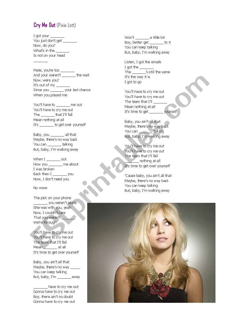 Pixie Lott´s song (Quiz) worksheet