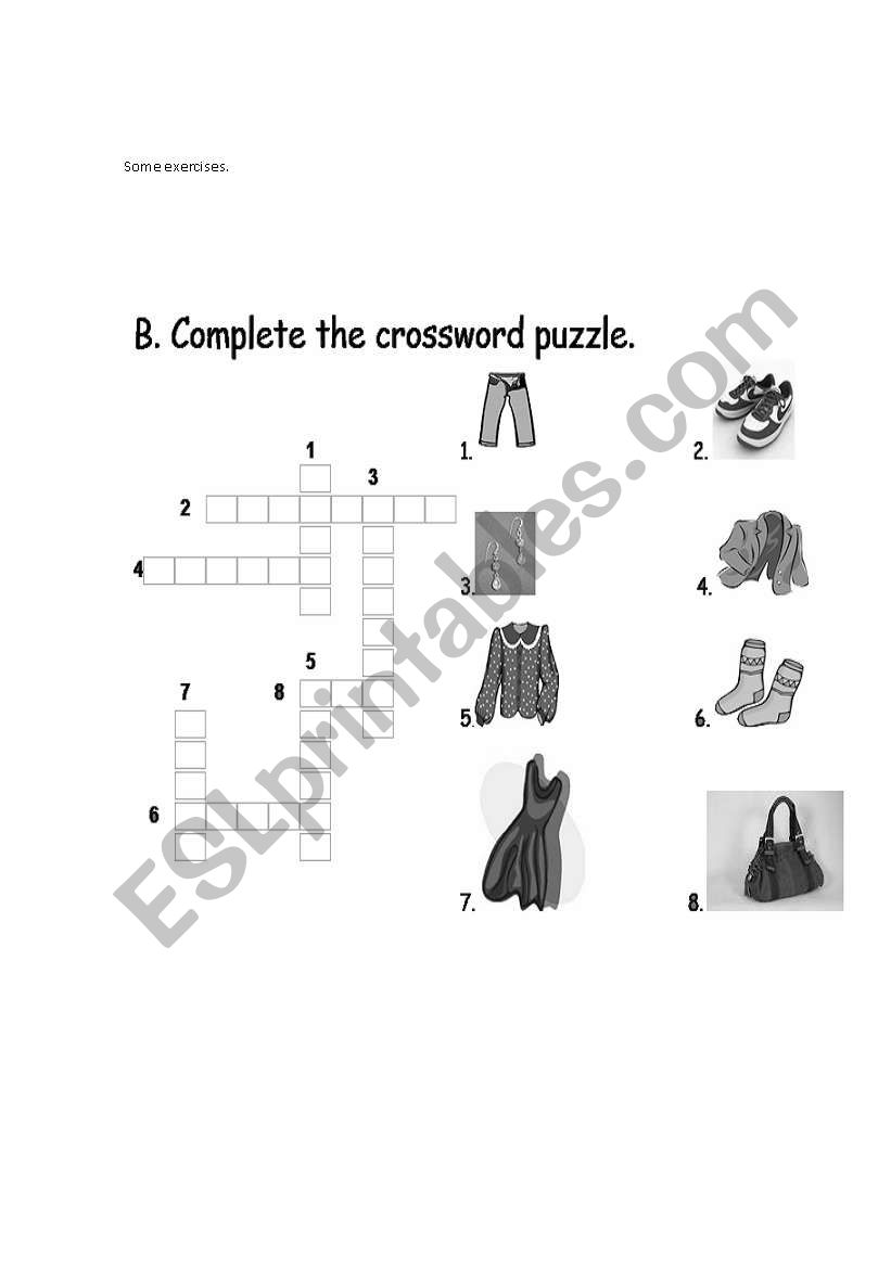 clothes worksheet