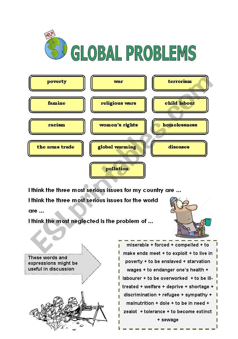 Global problems: vocabulary + speaking