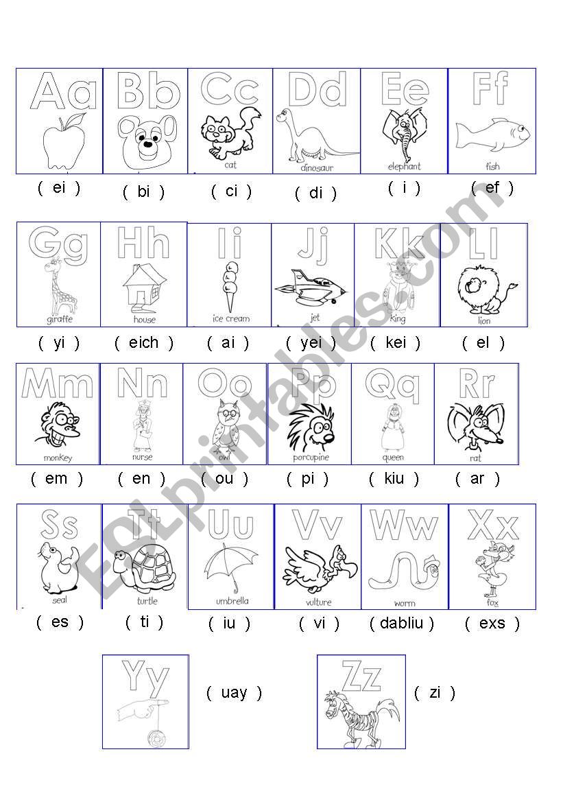 alphabet worksheet