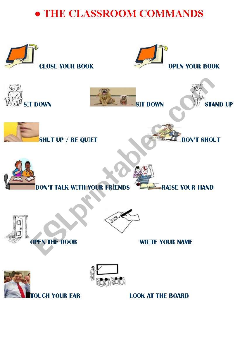 classroom language worksheet