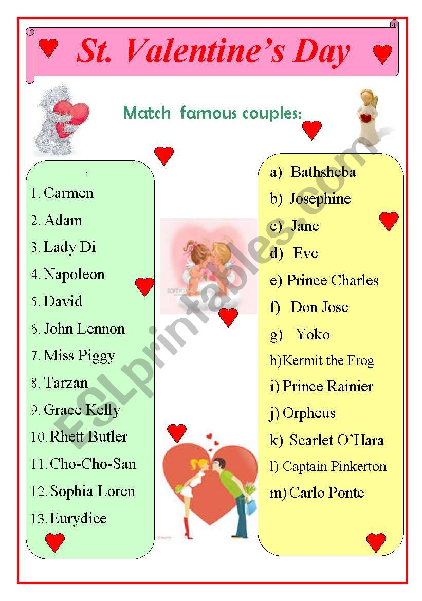 St.Valentines Day worksheet