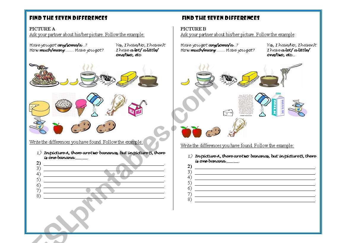 Find the differences worksheet