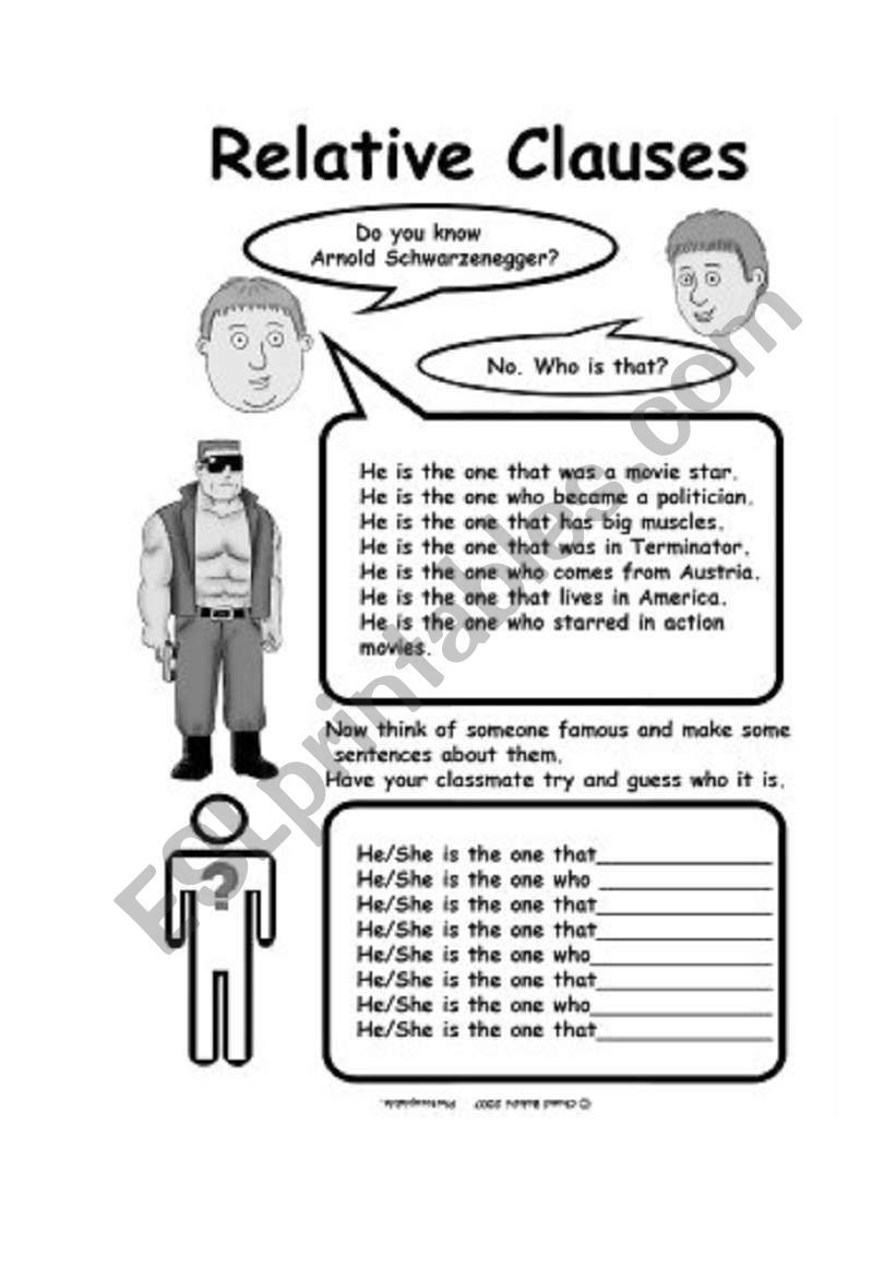 relative clauses worksheet