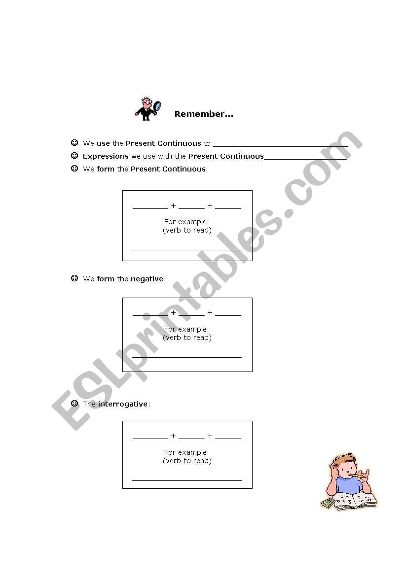 Present Continuous worksheet