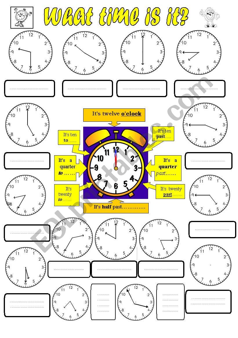 what time is it? worksheet