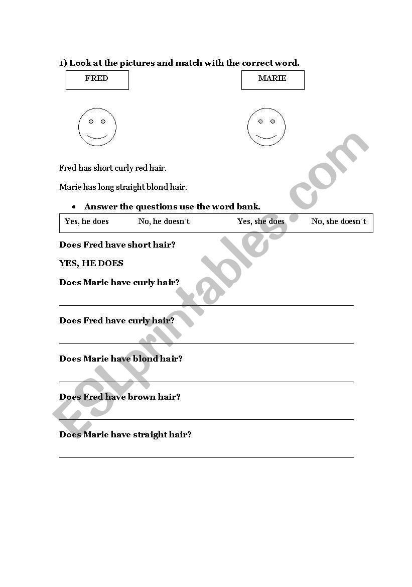 DESCRIPTIONS worksheet