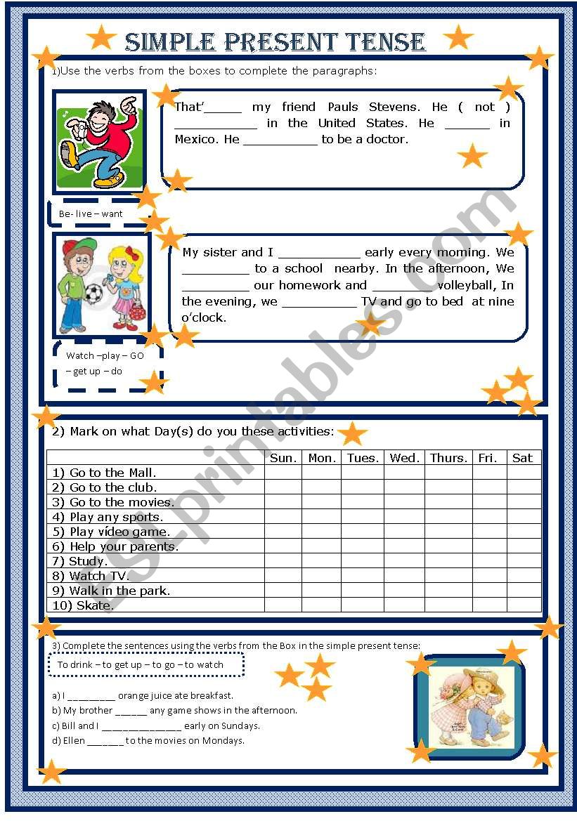 PRESENT SIMPLE worksheet