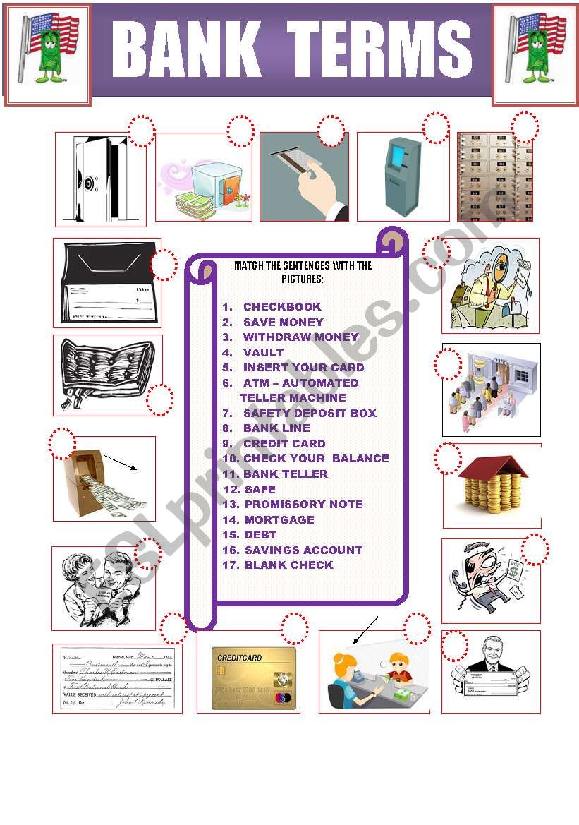 Bank Terms worksheet