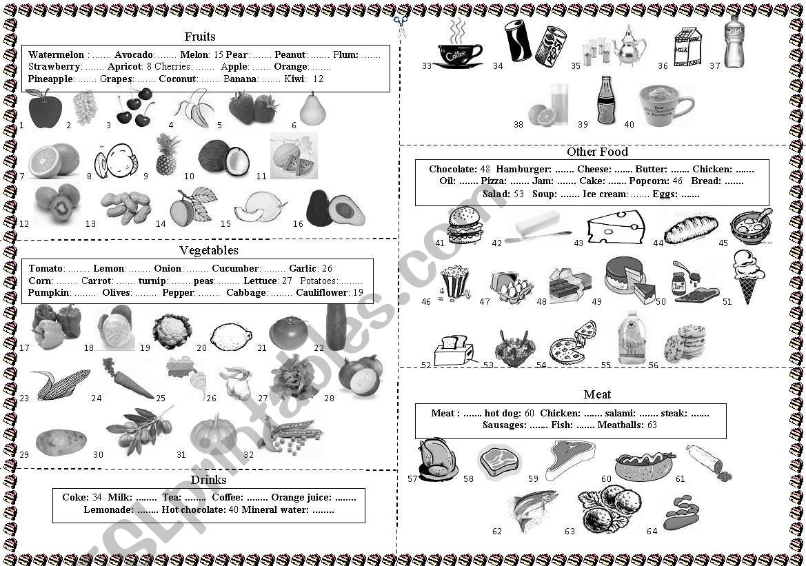 FOOD & DRINK worksheet