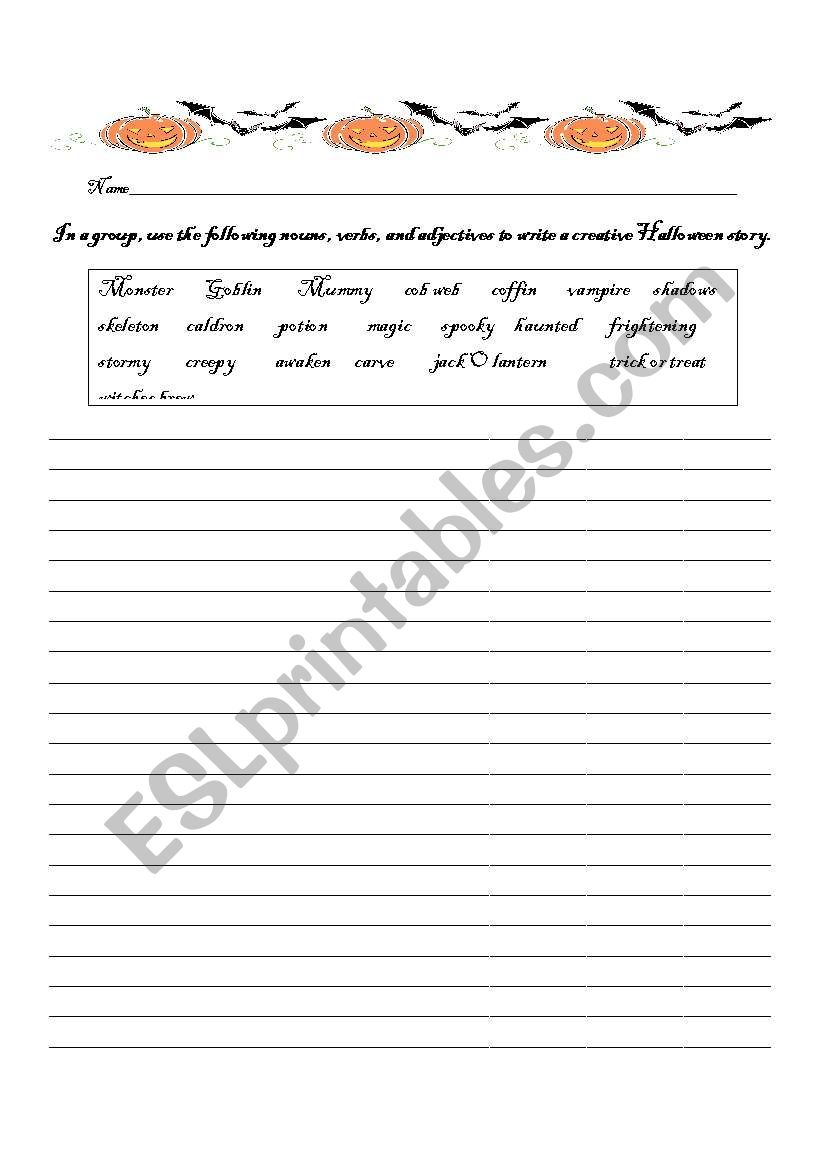 Creative Halloween Writing worksheet