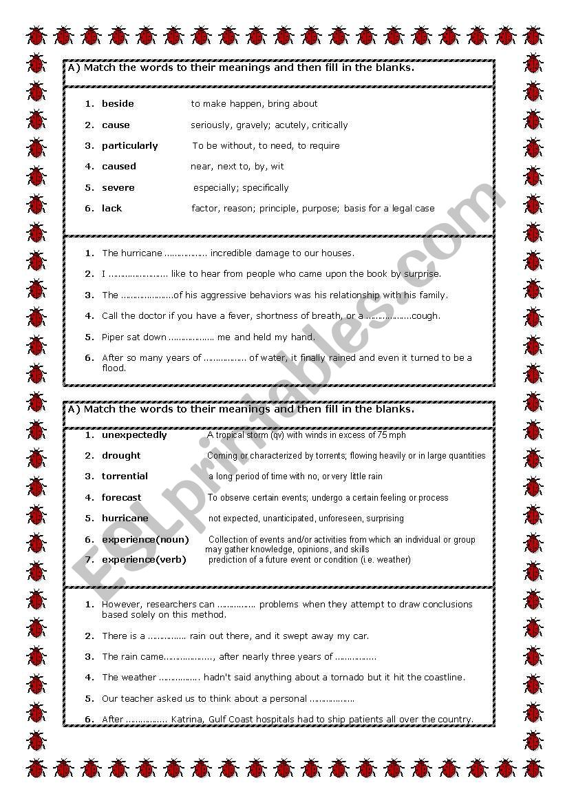 Natural Disasters vocabulary 2 + useful vocabulary