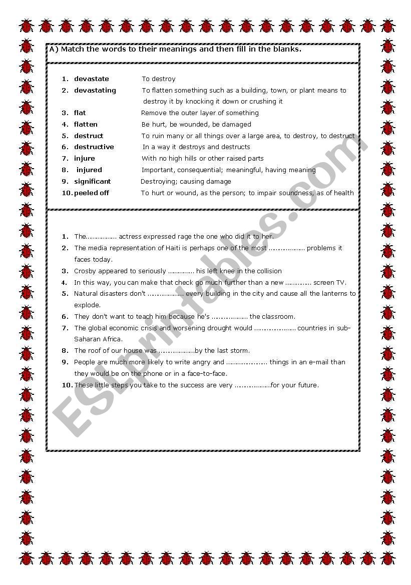 Natural Disasters vocabulary 3 + useful vocabulary