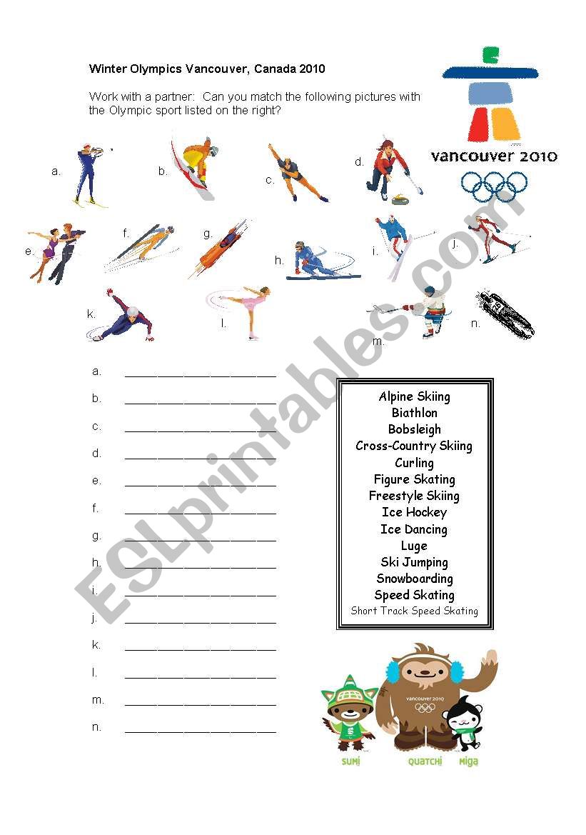 2010 Winter Olympics Vancouver Reading