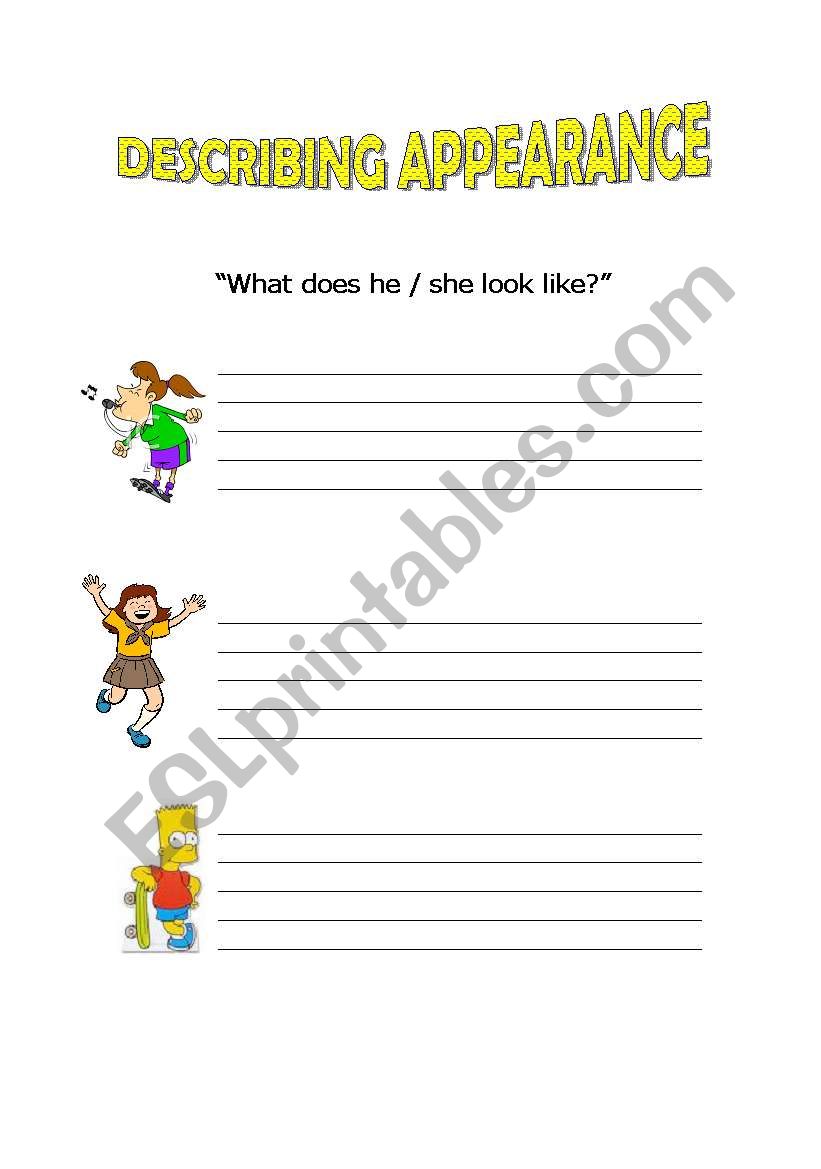 Can you make a description? worksheet