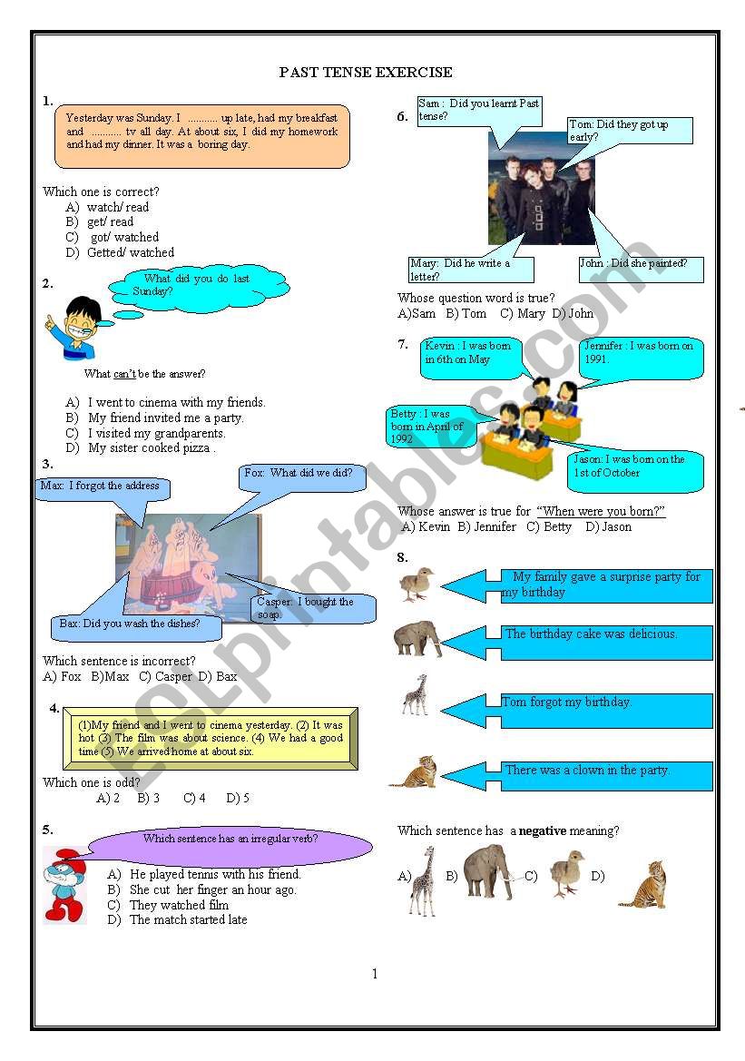 simple past exercise worksheet