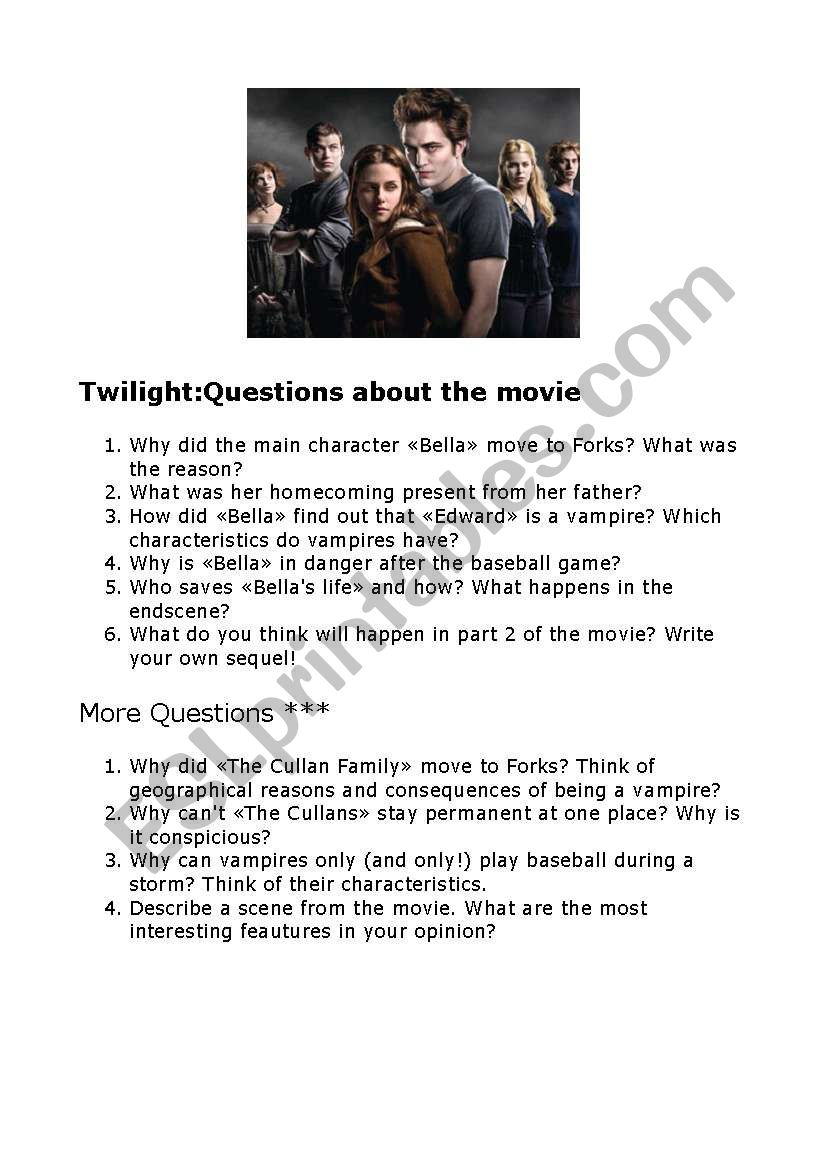 Twilight-Questions about the Movie
