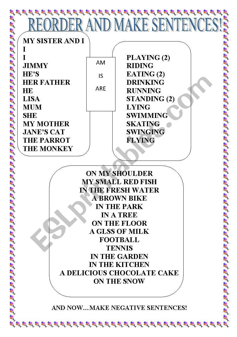 Make sentences! worksheet