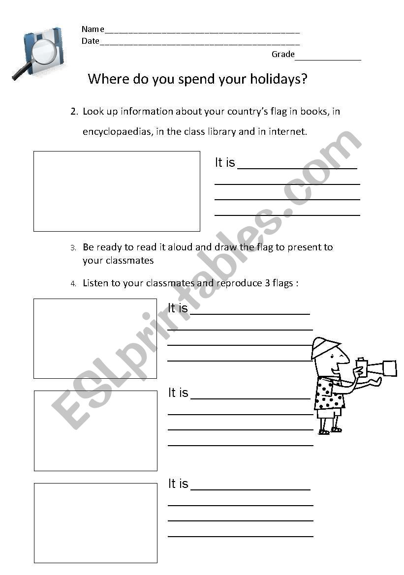 Countries Activity 2 Flags worksheet