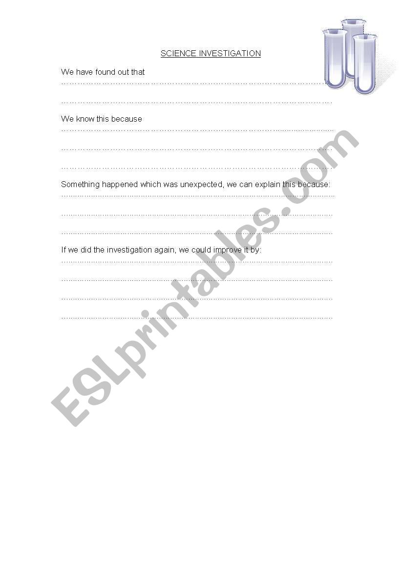 science investigation 3 worksheet