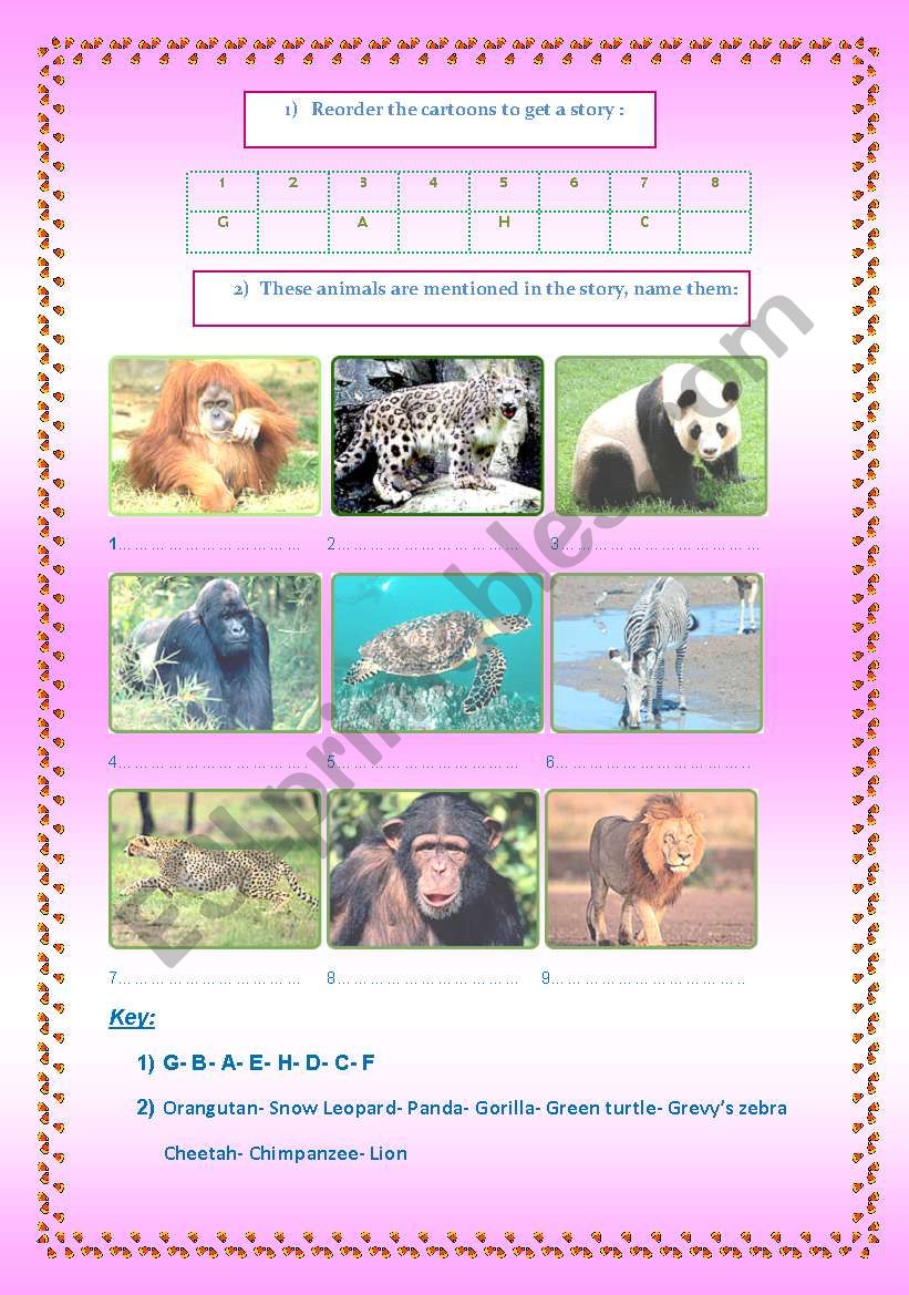 Endangered animals3/3 worksheet