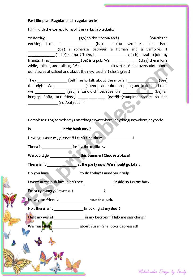 Revisions Past Simple  worksheet