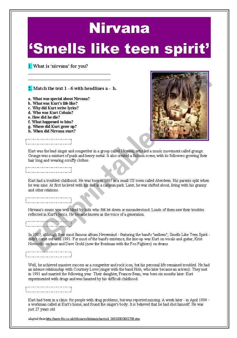 Nirvana ´smells like teen spirit´ 