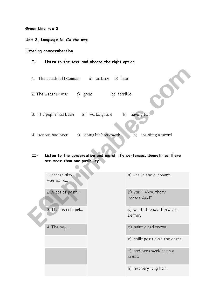 Green Line new 3, Unit 2, Language B 