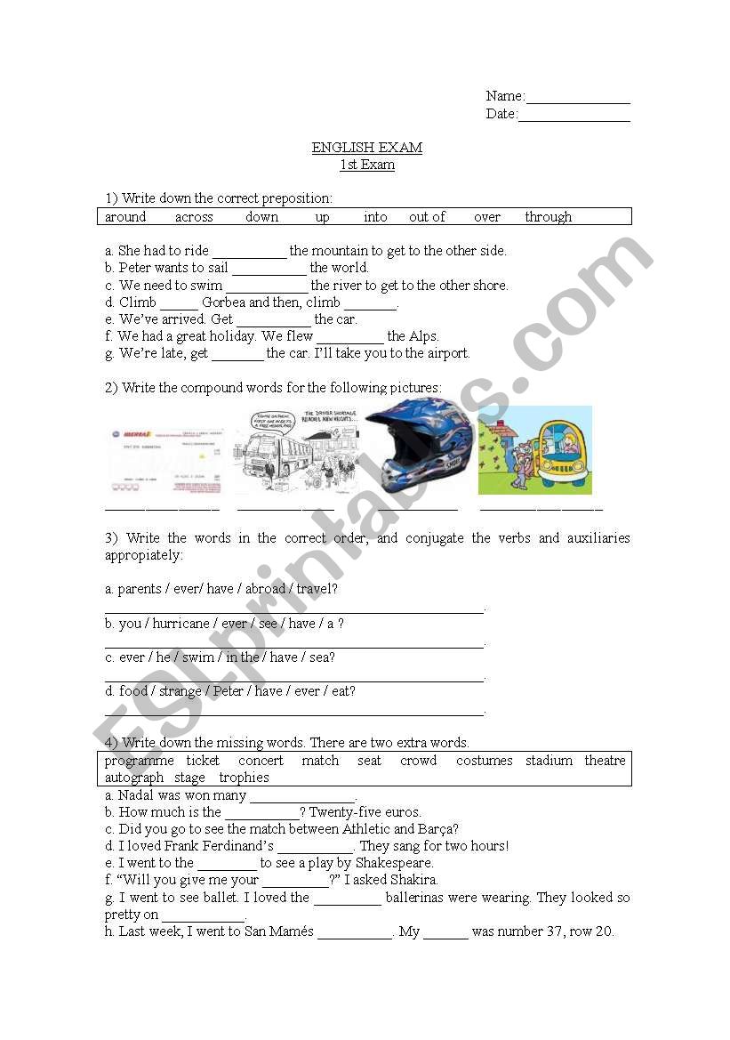 Exam on past simple Vs Present perfect