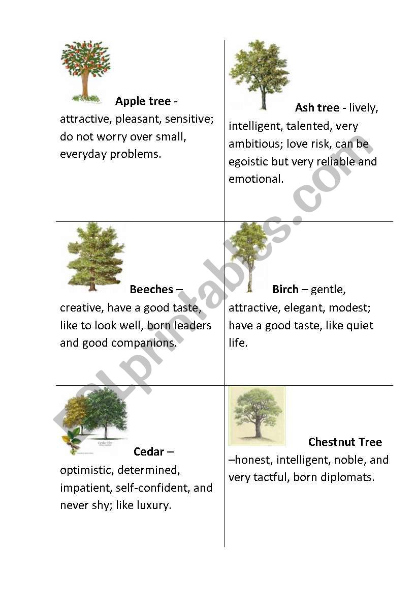 The Druids horoscope worksheet