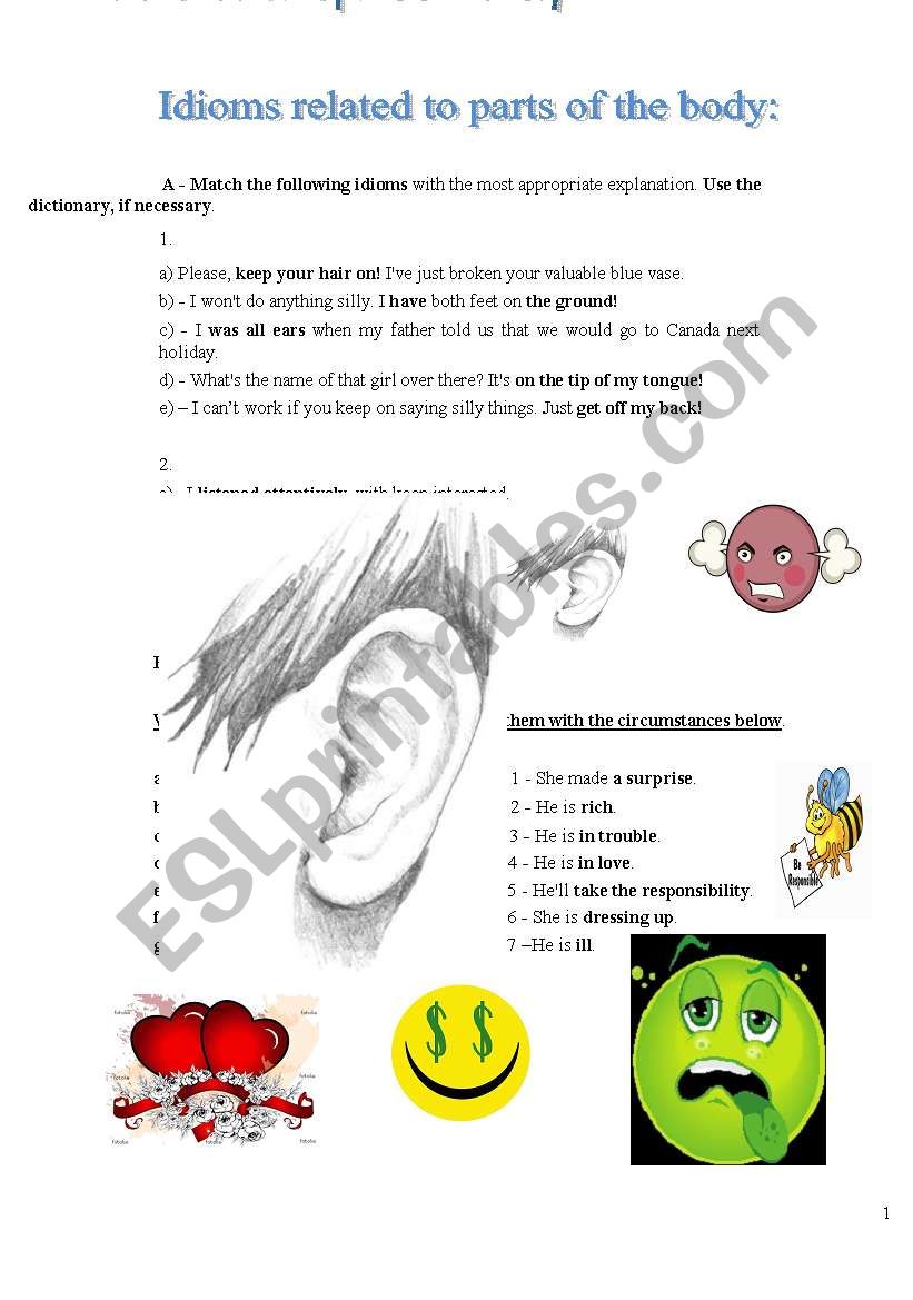 Idioms / slang expressions worksheet