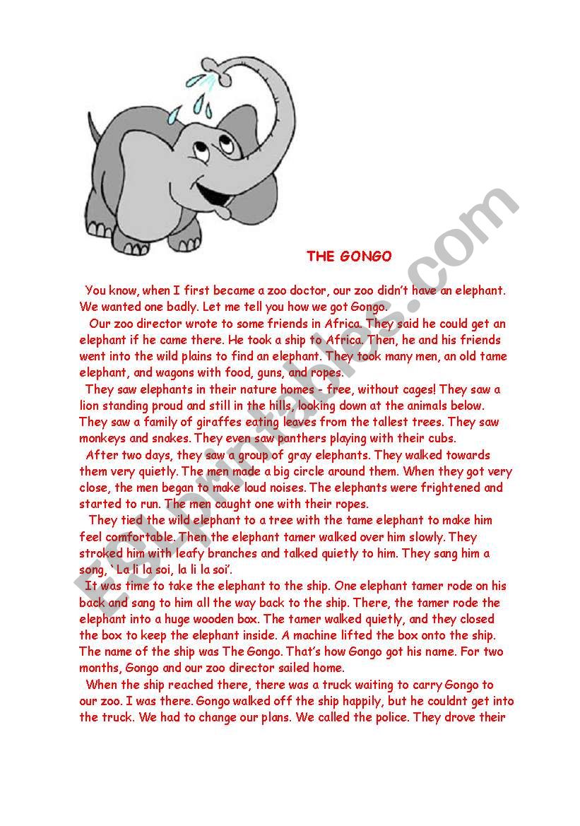 The Gongo worksheet