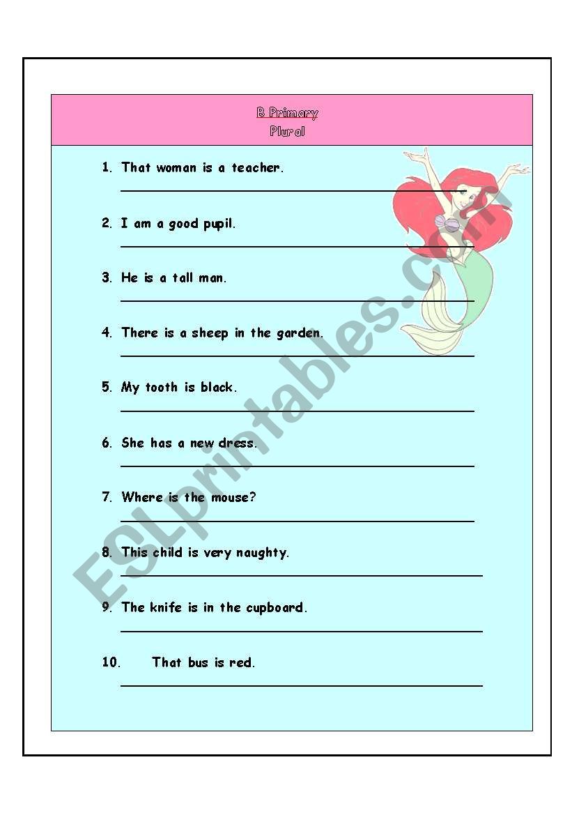 Plural  worksheet