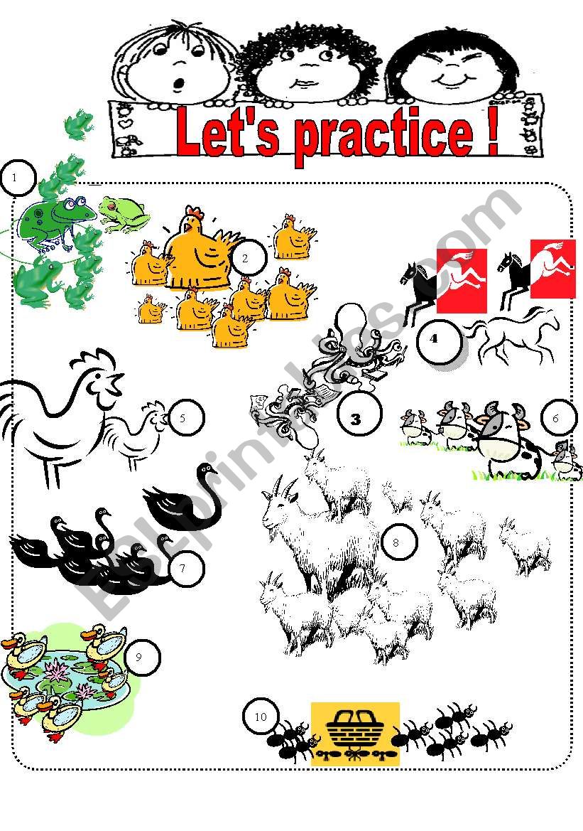 How many animals do you see? worksheet