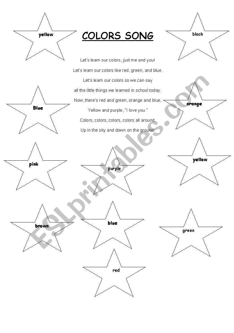 Colors Song worksheet