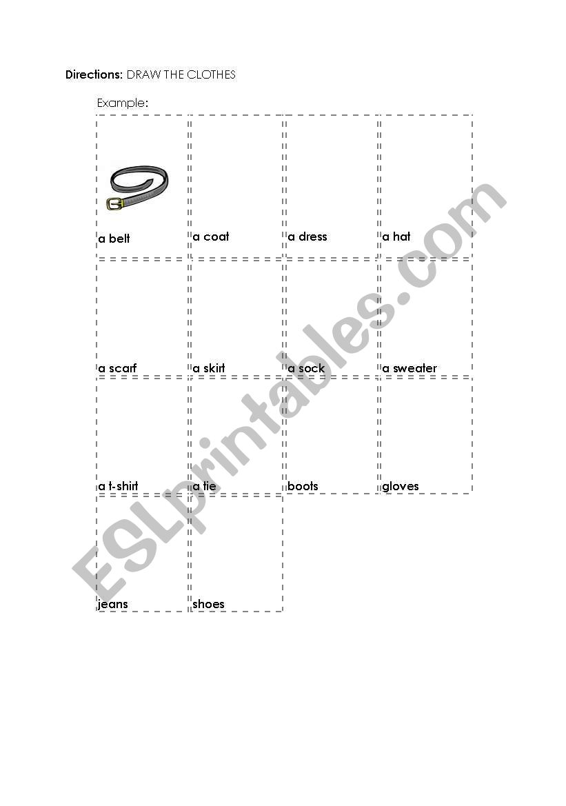Clothing worksheet