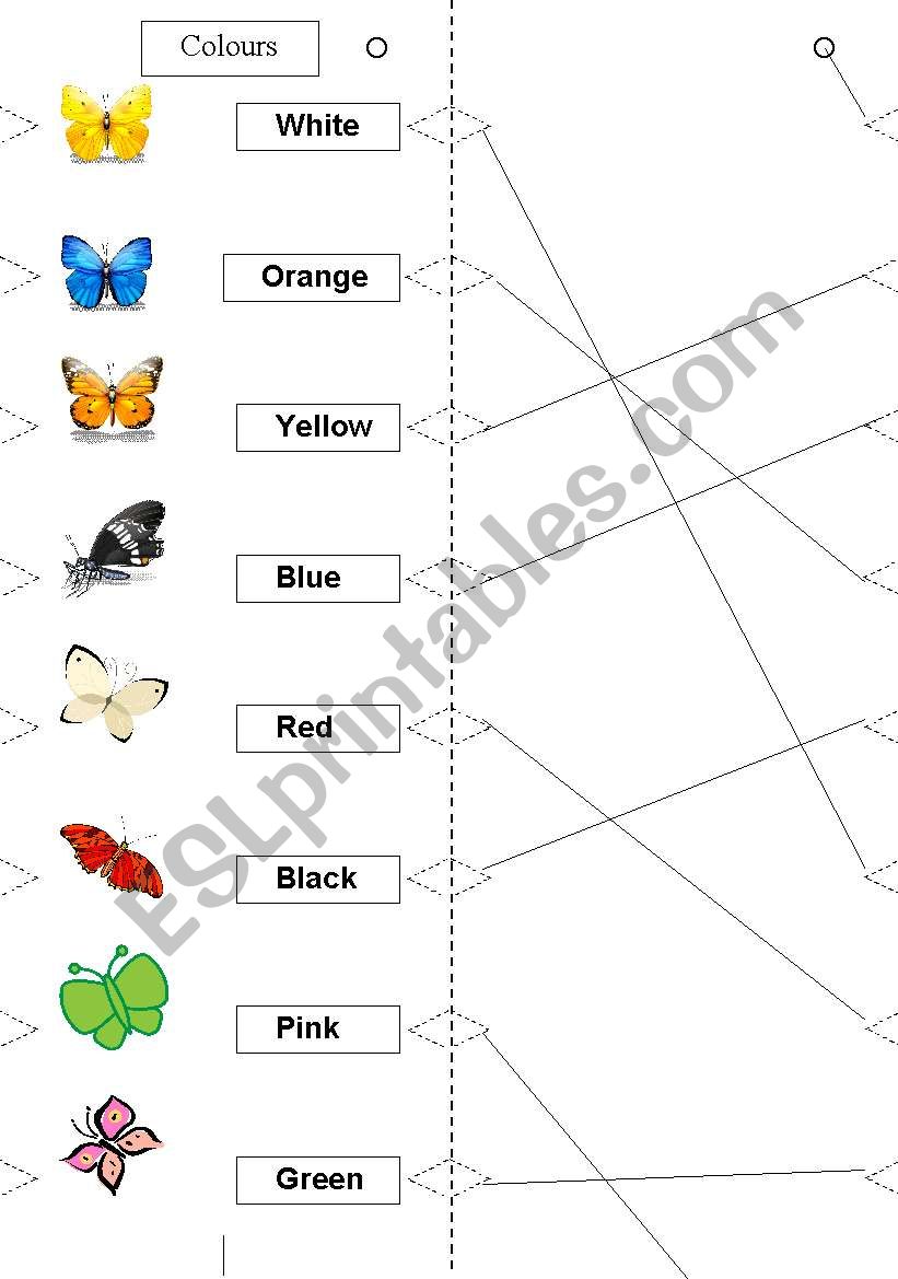 String card colours worksheet