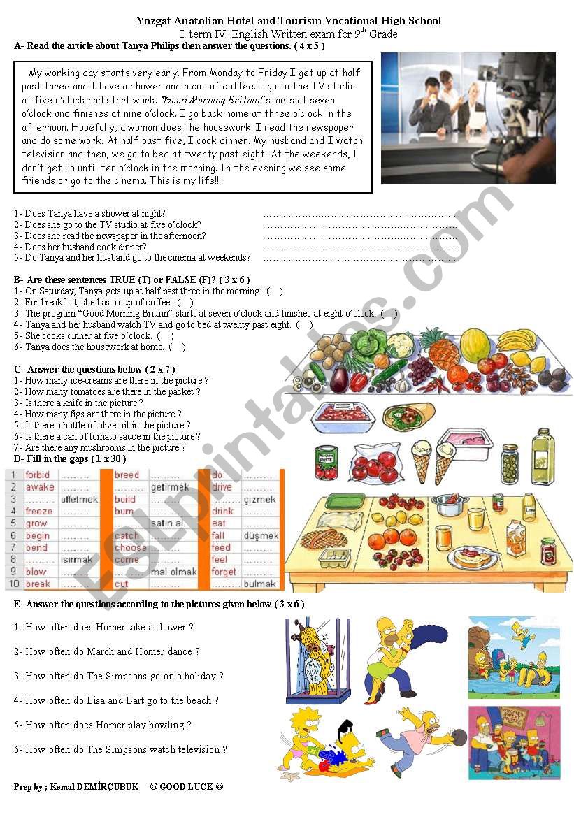 s.present-countables worksheet