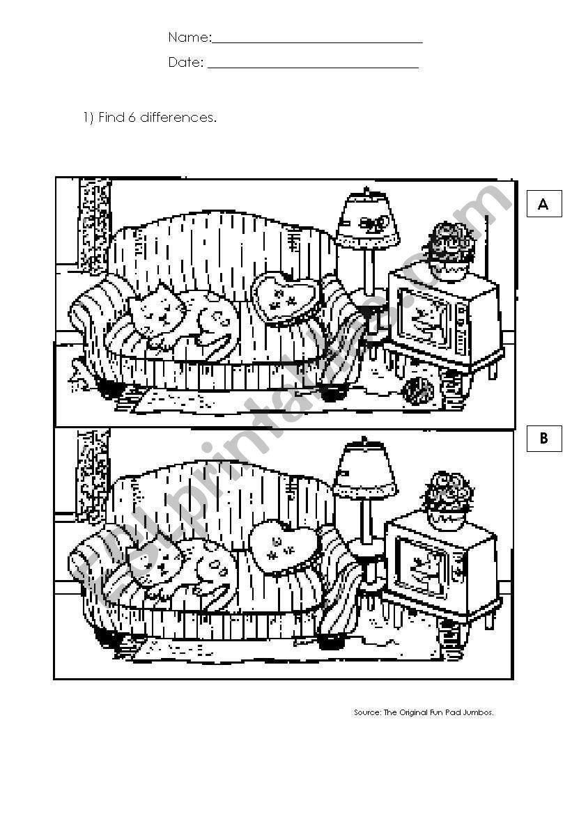 Find the differences worksheet